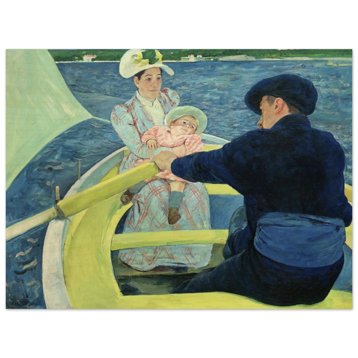 The Boating Party by Mary Cassatt | Vintage Art Print - Wood Prints - 30x40 cm / 12x16″ -