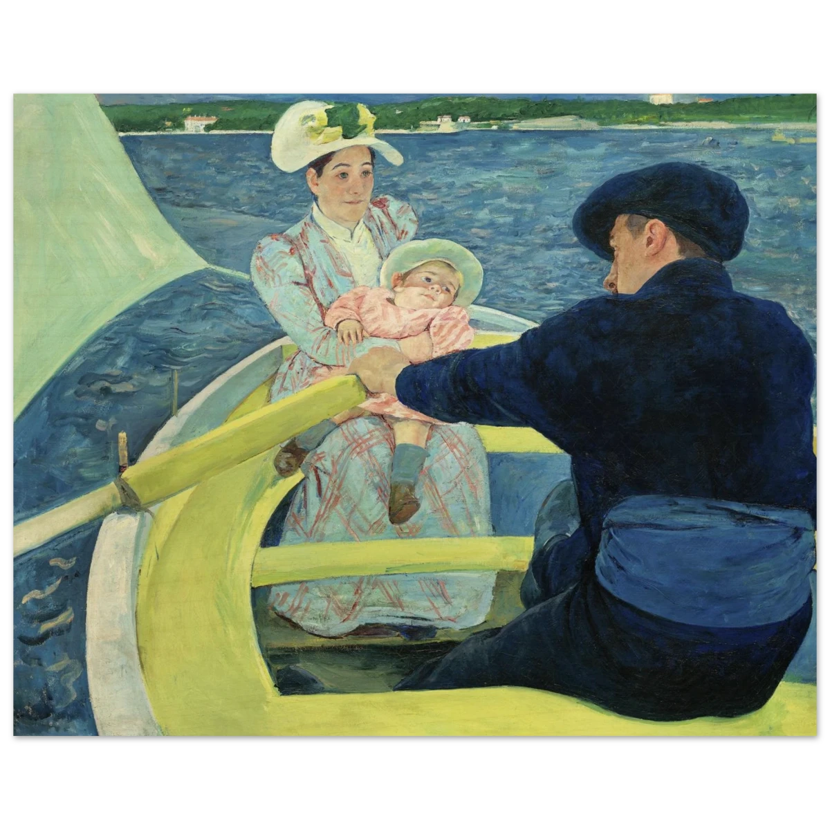 The Boating Party by Mary Cassatt | Vintage Art Print - Wood Prints - 40x50 cm / 16x20″ -