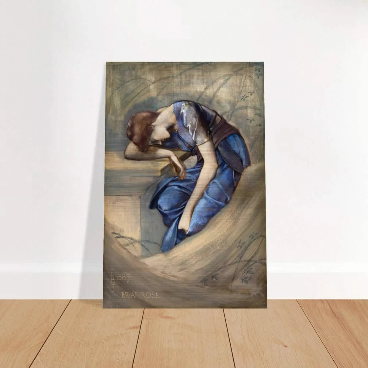 The Briar Rose Series – Study for The Garden Court (1889) by Sir Edward Burne - Jones | Wall art Print - Brushed Aluminum Print - 60x90 cm / 24x36″ -