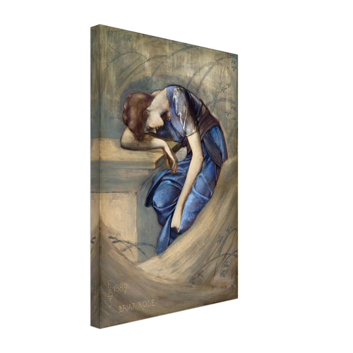 The Briar Rose Series – Study for The Garden Court (1889) by Sir Edward Burne - Jones | Wall art Print - Canvas - 30x45 cm / 12x18″ -