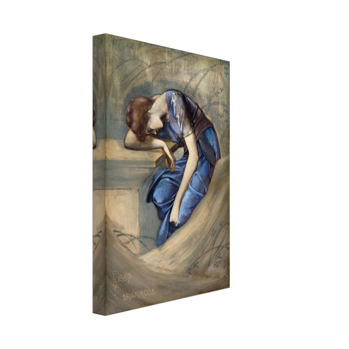 The Briar Rose Series – Study for The Garden Court (1889) by Sir Edward Burne - Jones | Wall art Print - Canvas - 20x30 cm / 8x12″ -