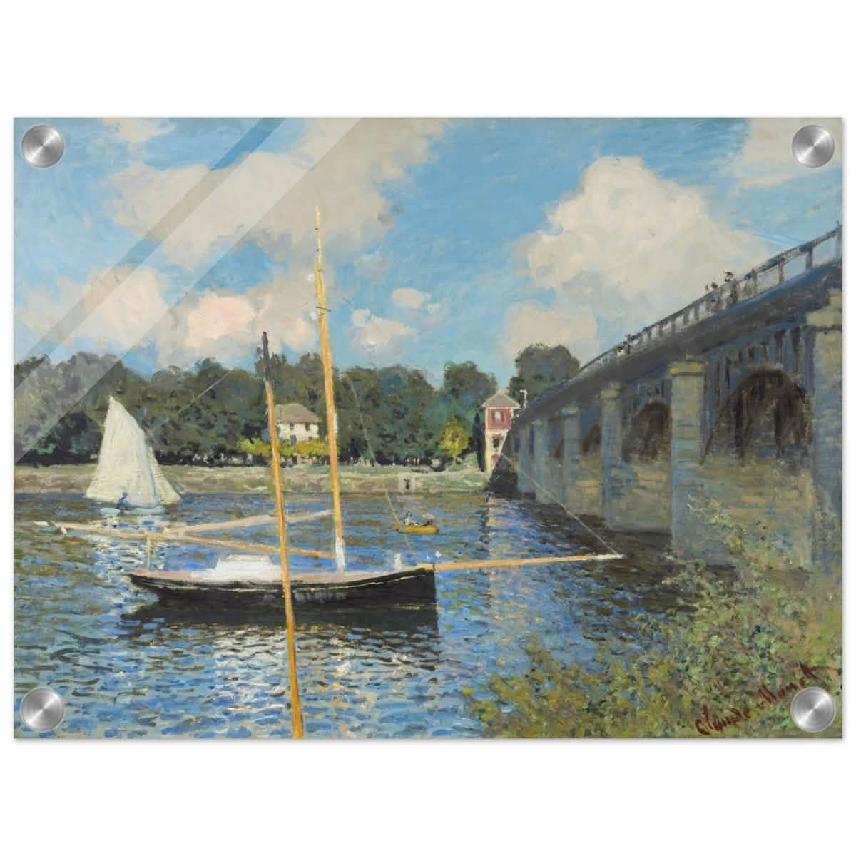 The Bridge at Argenteuil (1874) by Claude Monet | Wall Art Print - 30x40 cm / 12x16″ - Acrylic Print -