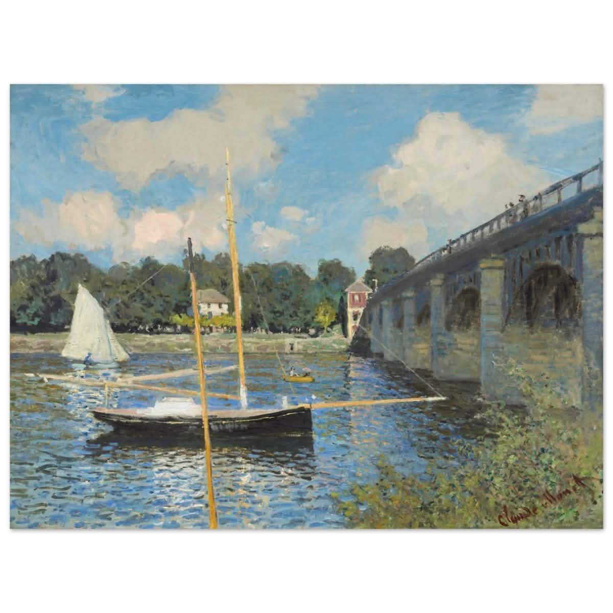 The Bridge at Argenteuil (1874) by Claude Monet | Wall Art Print - 30x40 cm / 12x16″ - Aluminum Print -