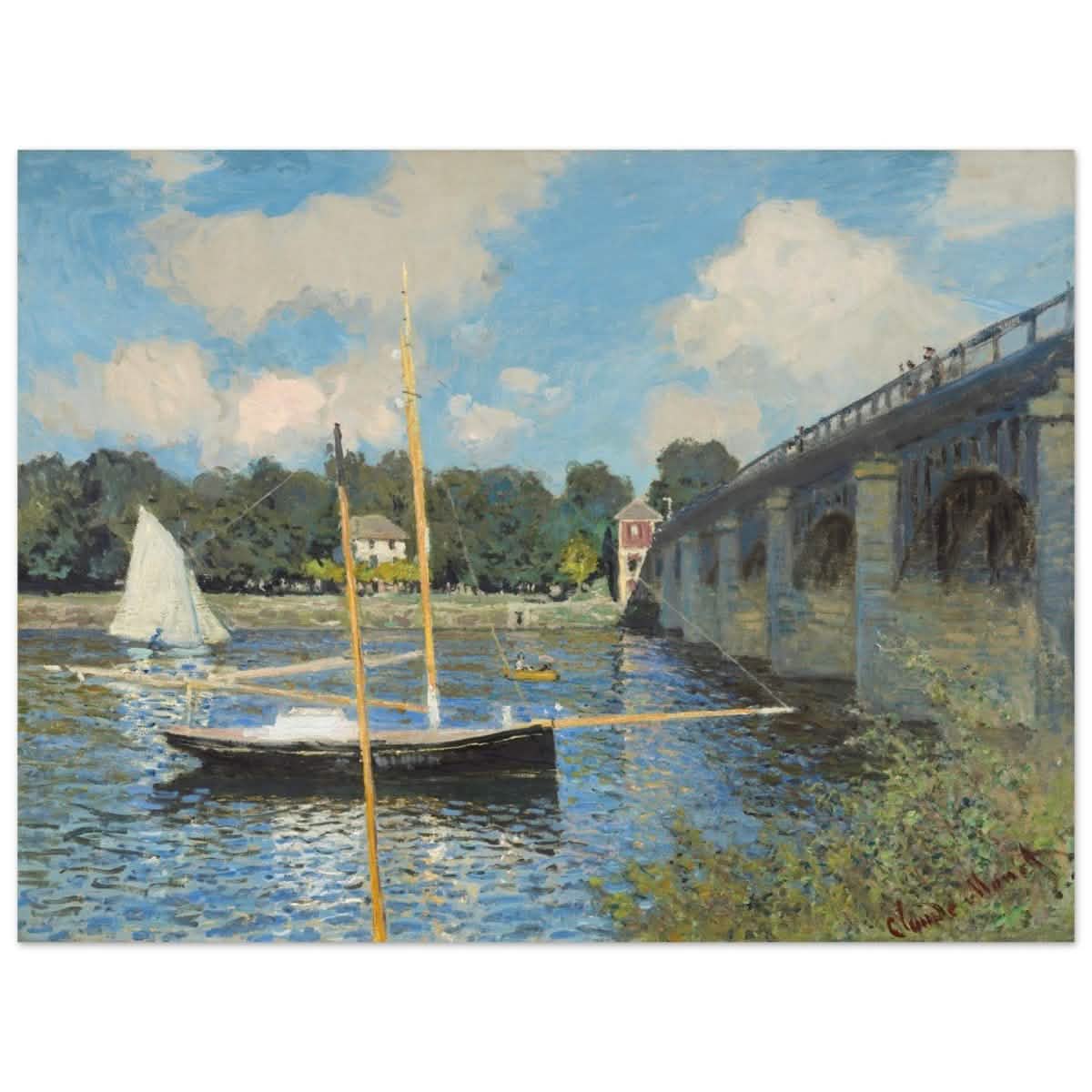 The Bridge at Argenteuil (1874) by Claude Monet | Wall Art Print - 60x80 cm / 24x32″ - Aluminum Print -