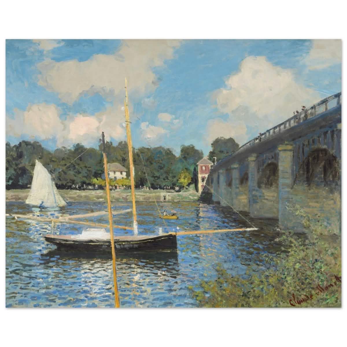 The Bridge at Argenteuil (1874) by Claude Monet | Wall Art Print - 40x50 cm / 16x20″ - Aluminum Print -
