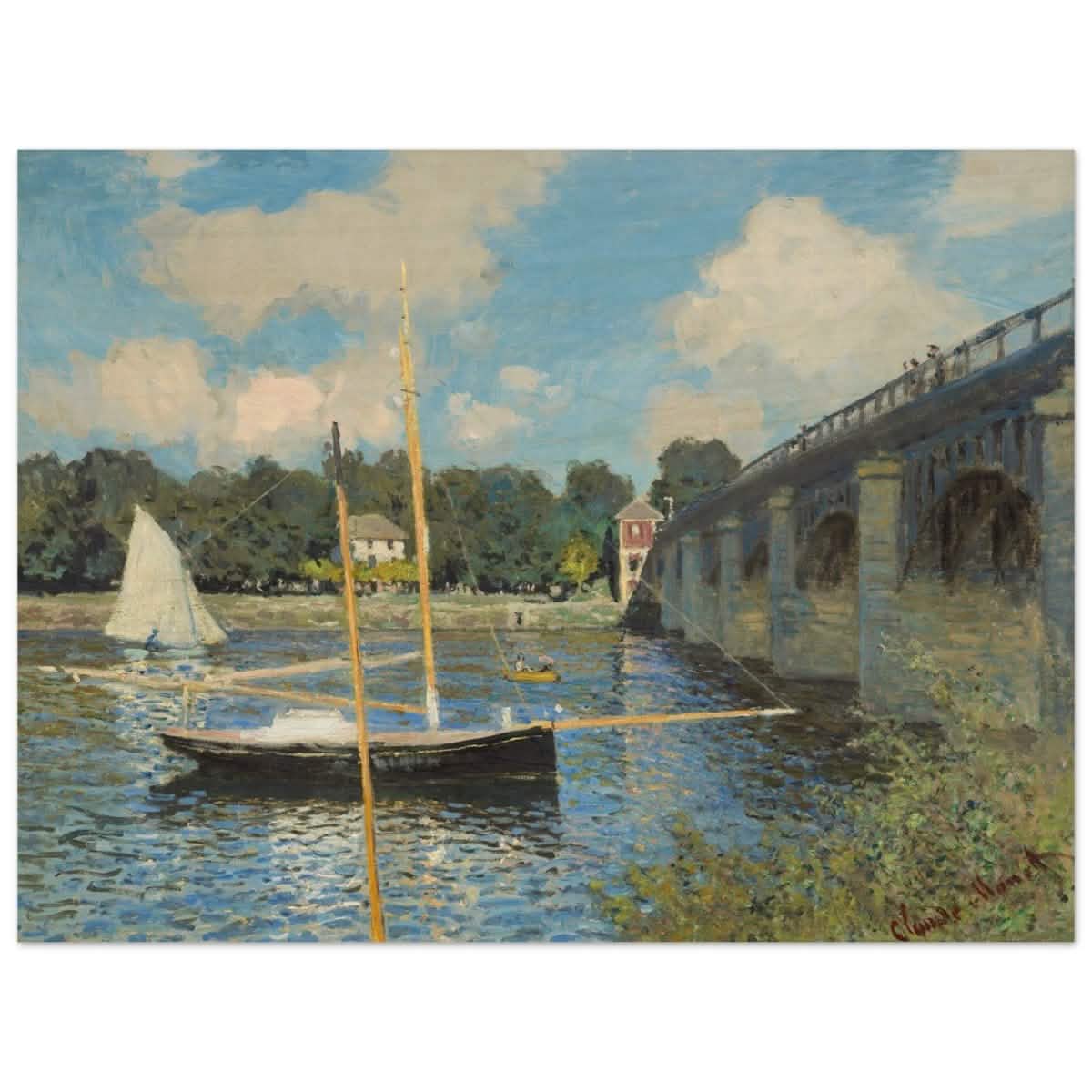 The Bridge at Argenteuil (1874) by Claude Monet | Wall Art Print - 60x80 cm / 24x32″ - Wood Prints -