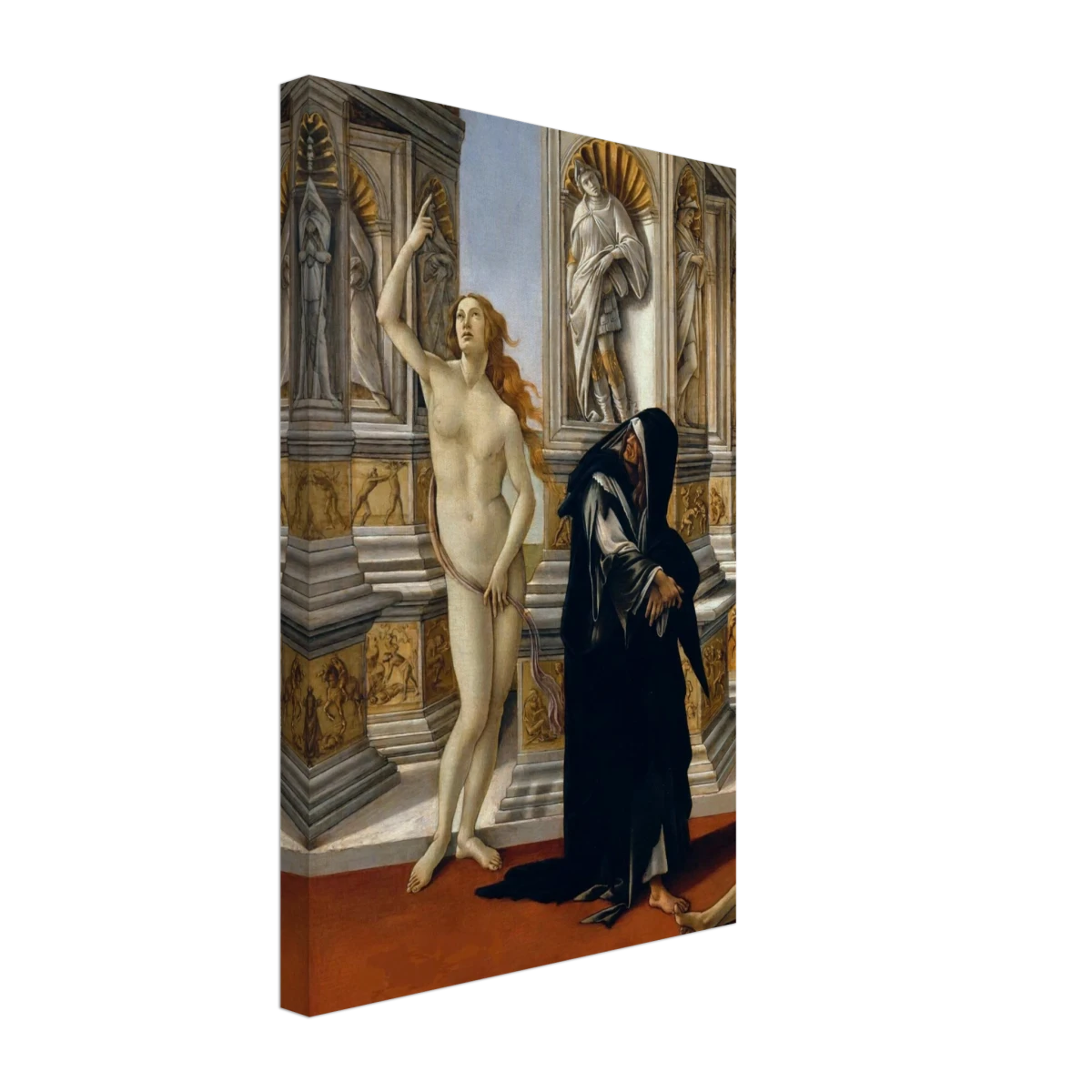 The Calumny of Apelles by Sandro Botticelli | Vintage art Wall art print - 30x45 cm / 12x18″ - Canvas -