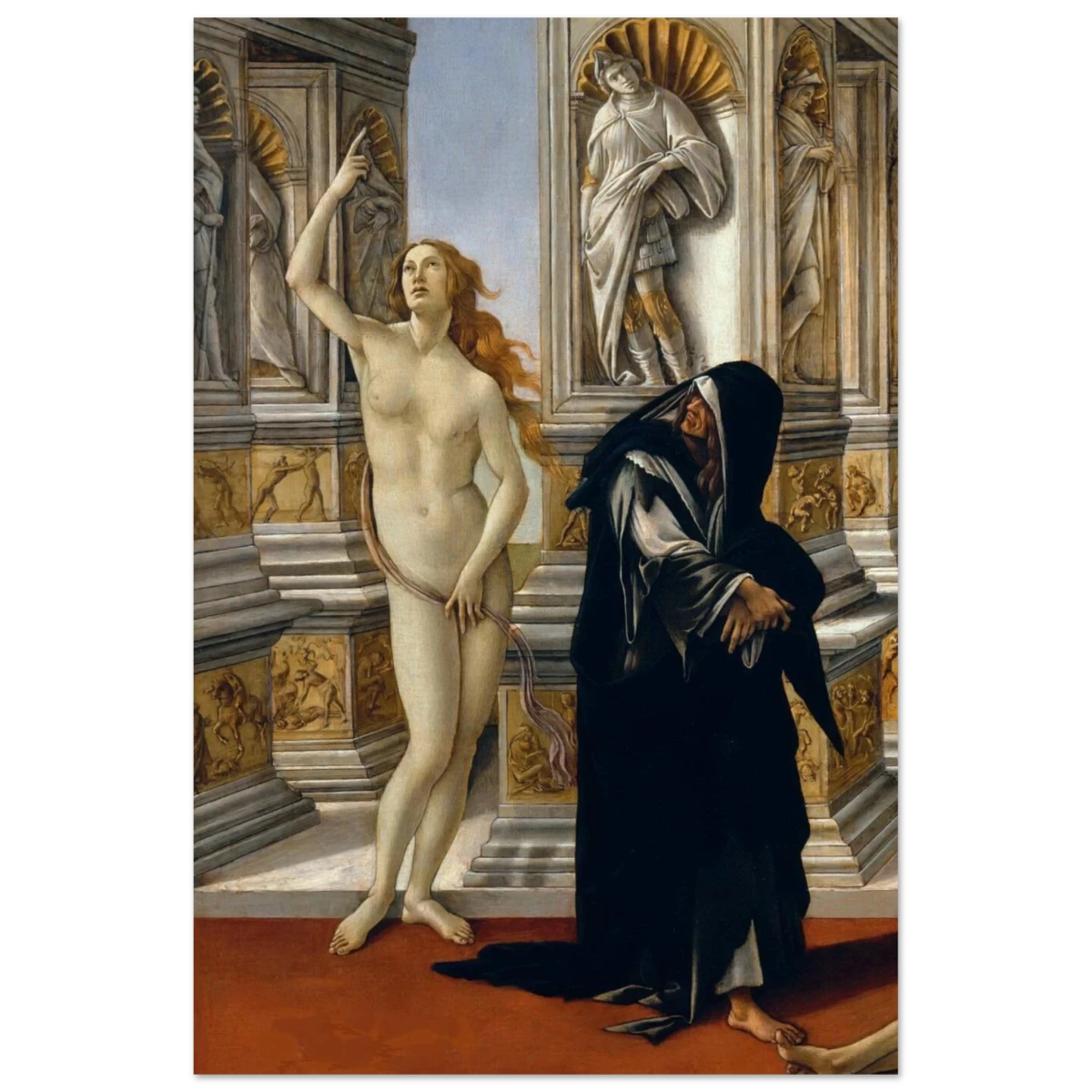 The Calumny of Apelles by Sandro Botticelli | Vintage art Wall art print - 40x60 cm / 16x24″ - Aluminum Print -