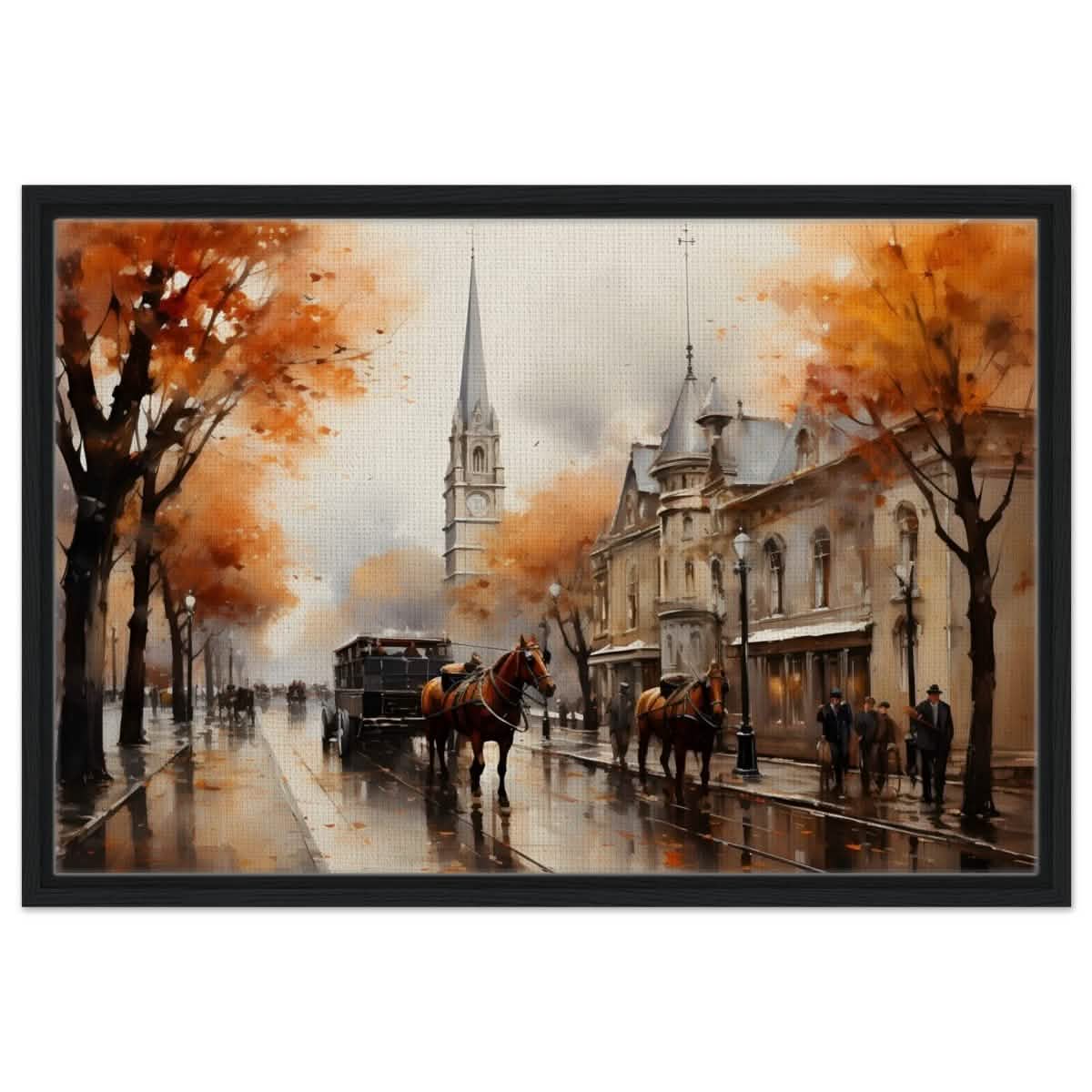 The Carriage and the Clocktower | Romantic Realism Art | wall art print - Canvas - 30x45 cm / 12x18″ -