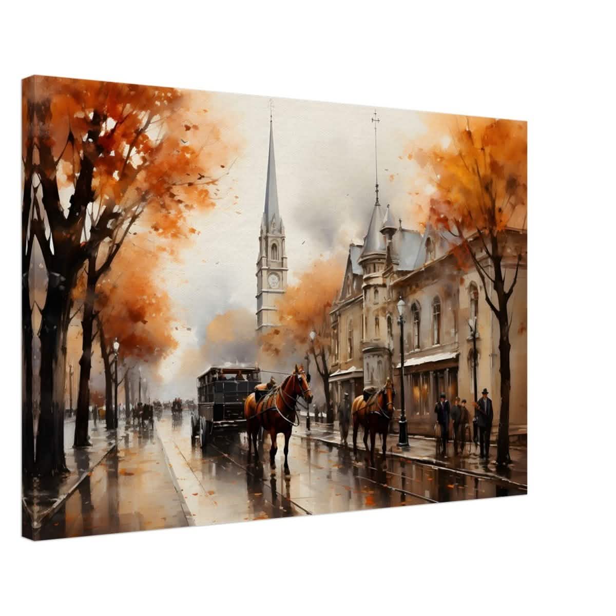 The Carriage and the Clocktower | Romantic Realism Art | wall art print - Canvas - 50x75 cm / 20x30″ -