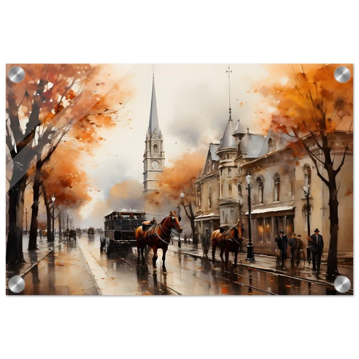 The Carriage and the Clocktower | Romantic Realism Art | wall art print - Canvas - 30x45 cm / 12x18″ -
