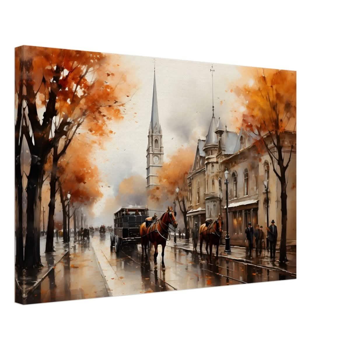 The Carriage and the Clocktower | Romantic Realism Art | wall art print - Canvas - 40x60 cm / 16x24″ -