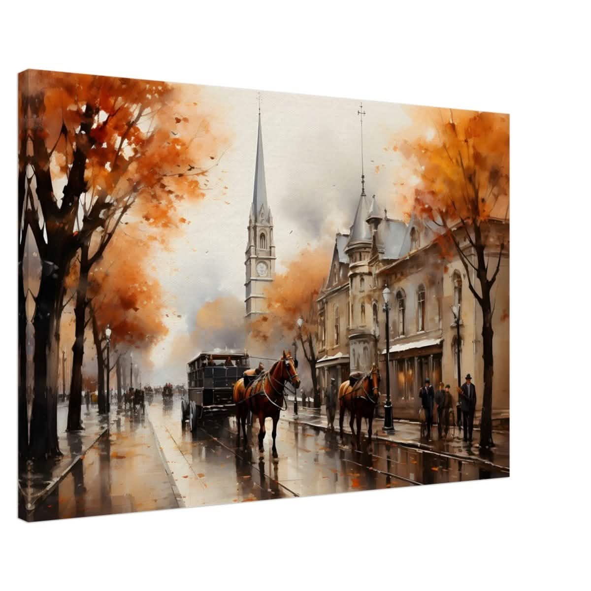 The Carriage and the Clocktower | Romantic Realism Art | wall art print - Canvas - 60x90 cm / 24x36″ -