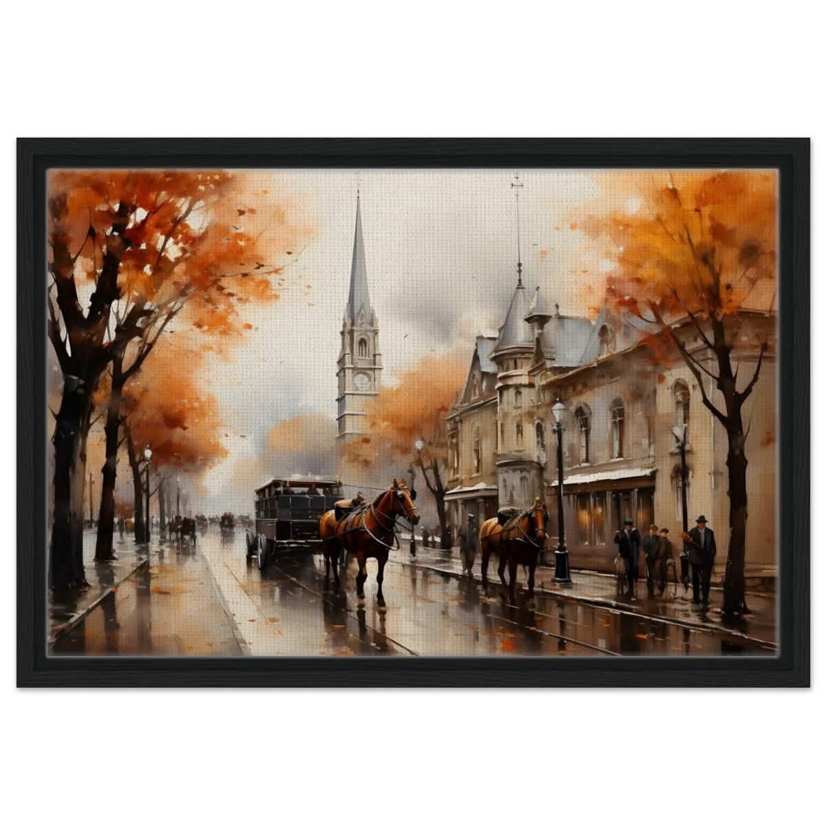 The Carriage and the Clocktower | Romantic Realism Art | wall art print - Canvas - 30x45 cm / 12x18″ -