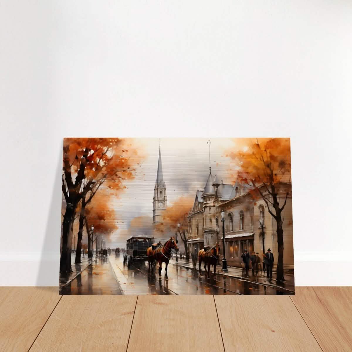The Carriage and the Clocktower | Romantic Realism Art | wall art print - Brushed Aluminum Print - 60x90 cm / 24x36″ -