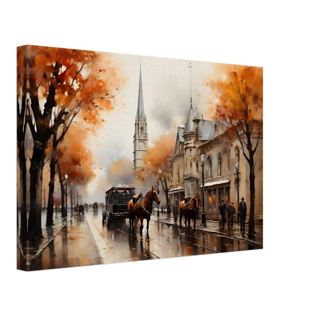 The Carriage and the Clocktower | Romantic Realism Art | wall art print - Canvas - 30x45 cm / 12x18″ -