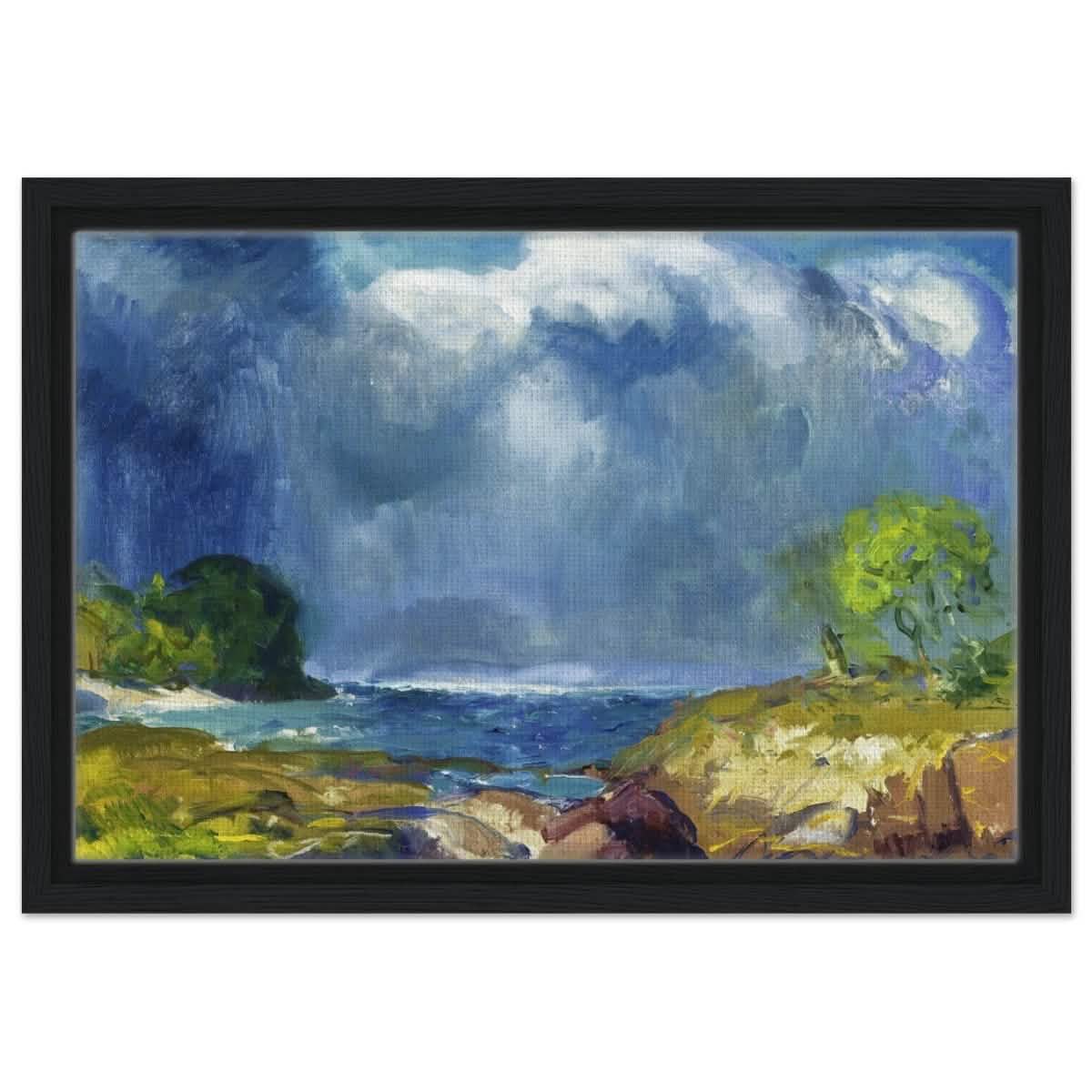 The Coming Storm by George Bellows 1916 Wall | art print - 30x45 cm / 12x18″ - Framed Canvas - Black frame