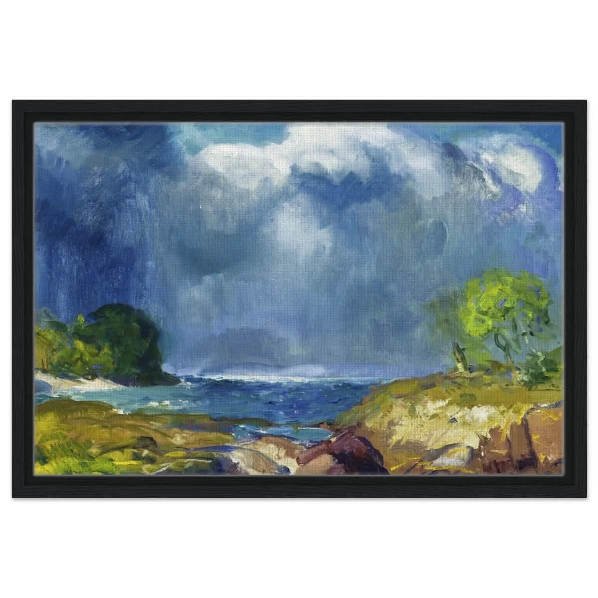 The Coming Storm by George Bellows 1916 Wall | art print - 40x60 cm / 16x24″ - Framed Canvas - Black frame