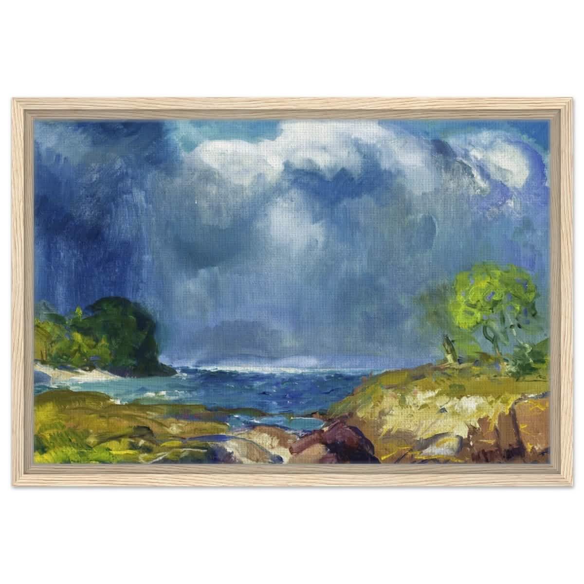 The Coming Storm by George Bellows 1916 Wall | art print - 40x60 cm / 16x24″ - Framed Canvas - Wood frame