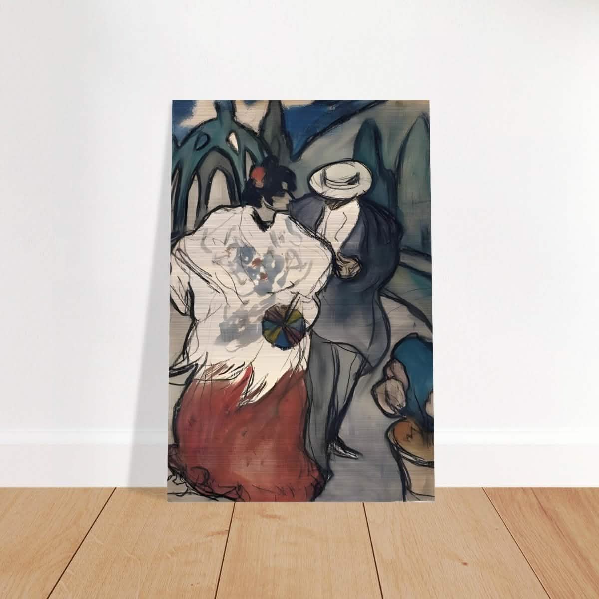 The Couple (espagnol), by Pablo Picasso 1901 | Vintage Collection | wall Art prints - Brushed Aluminum Print - 60x90 cm / 24x36″ -