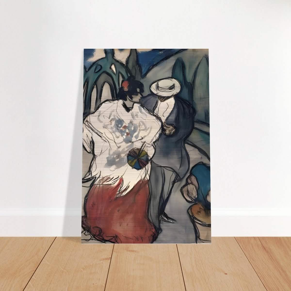 The Couple (espagnol), by Pablo Picasso 1901 | Vintage Collection | wall Art prints - Brushed Aluminum Print - 40x60 cm / 16x24″ -