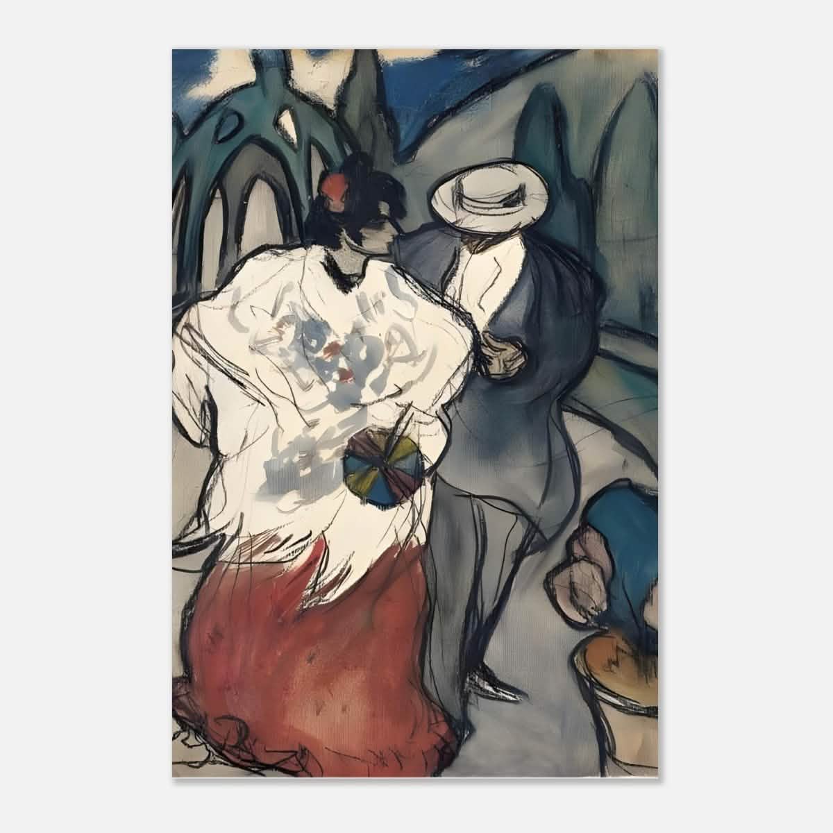 The Couple (espagnol), by Pablo Picasso 1901 | Vintage Collection | wall Art prints - Aluminum Print - 40x60 cm / 16x24″ -