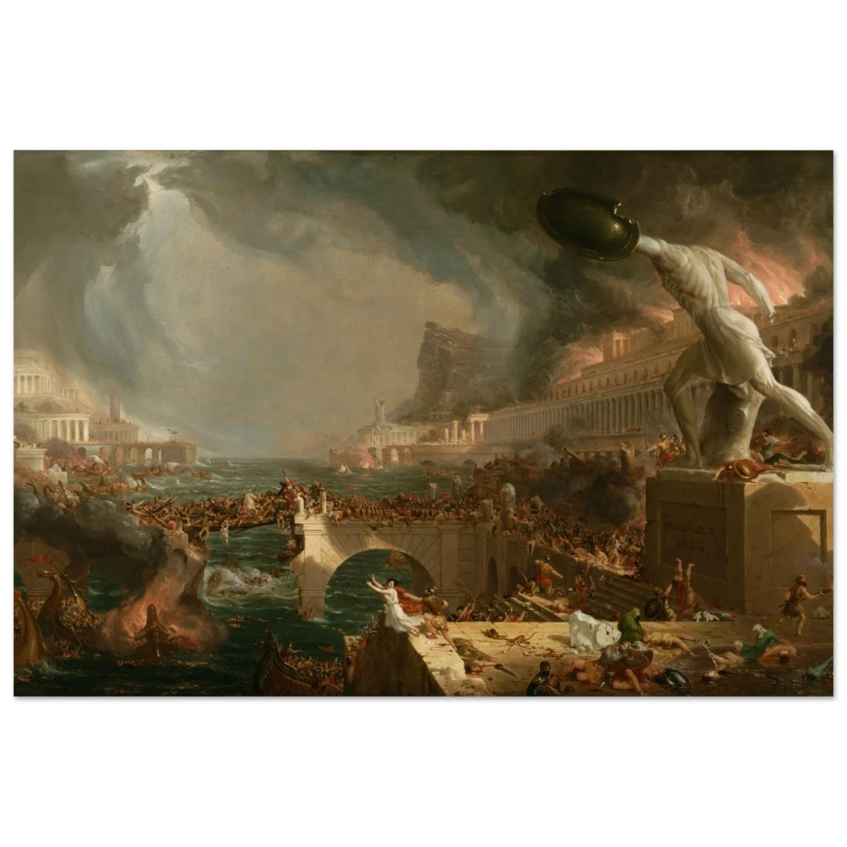 The Course of Empire – Destruction by Thomas Cole | Classic Historical Art Print - Fine Art Poster - 40x60 cm / 16x24″ -
