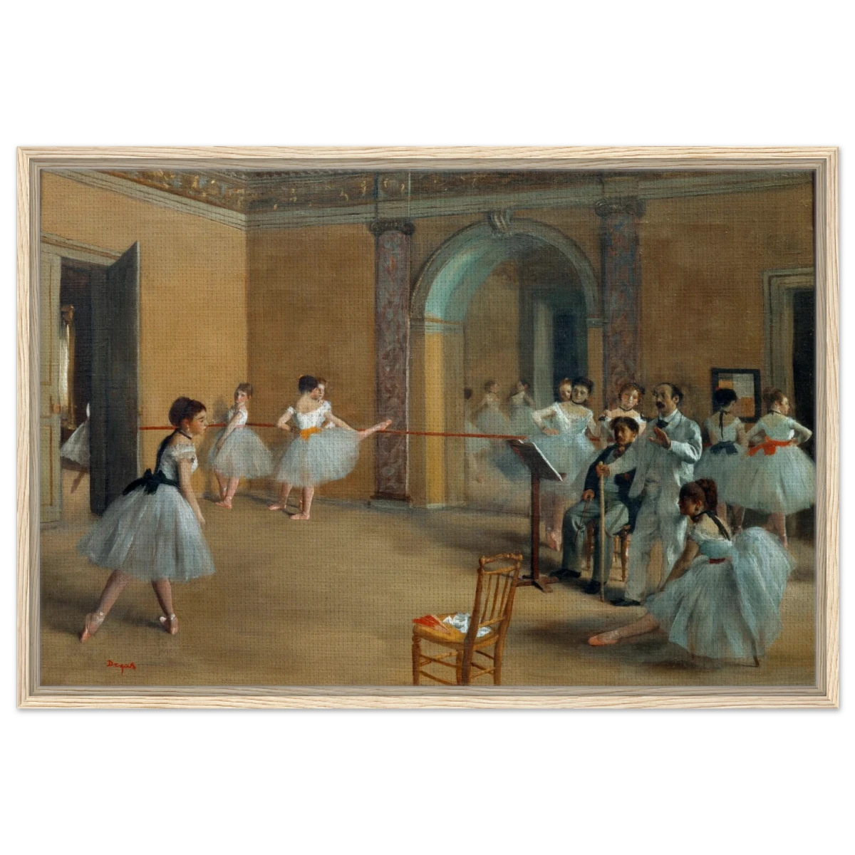 The Dance Foyer at The Opera, 1872 – Edgar Degas Wall Art Print - Framed Canvas - 60x90 cm / 24x36″ - Wood frame