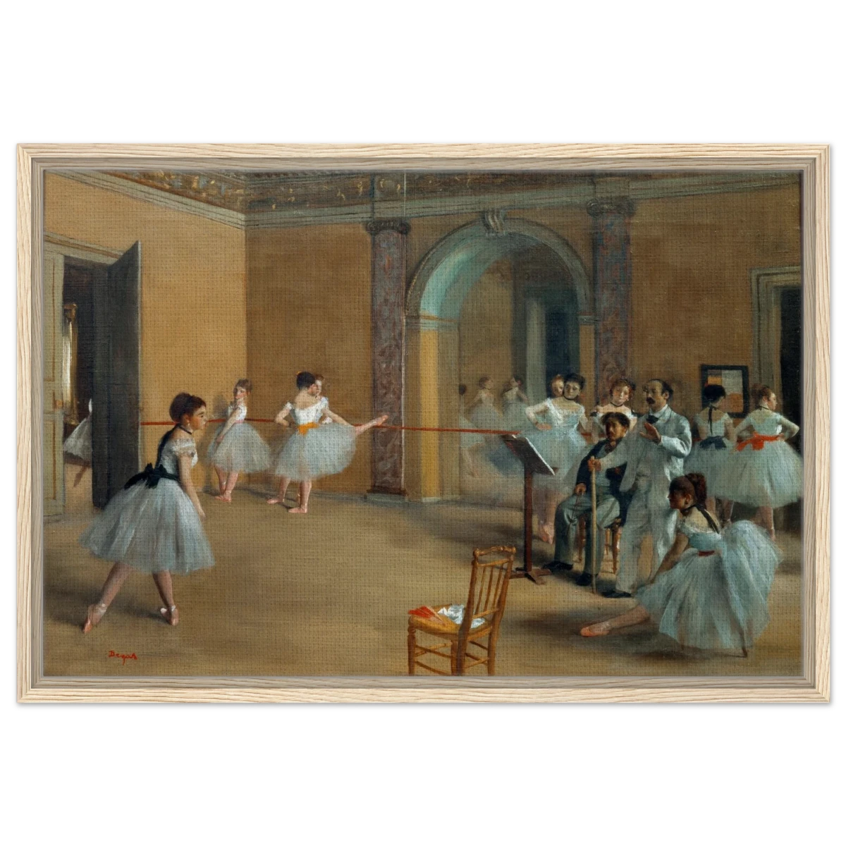The Dance Foyer at The Opera, 1872 – Edgar Degas Wall Art Print - Framed Canvas - 50x75 cm / 20x30″ - Wood frame