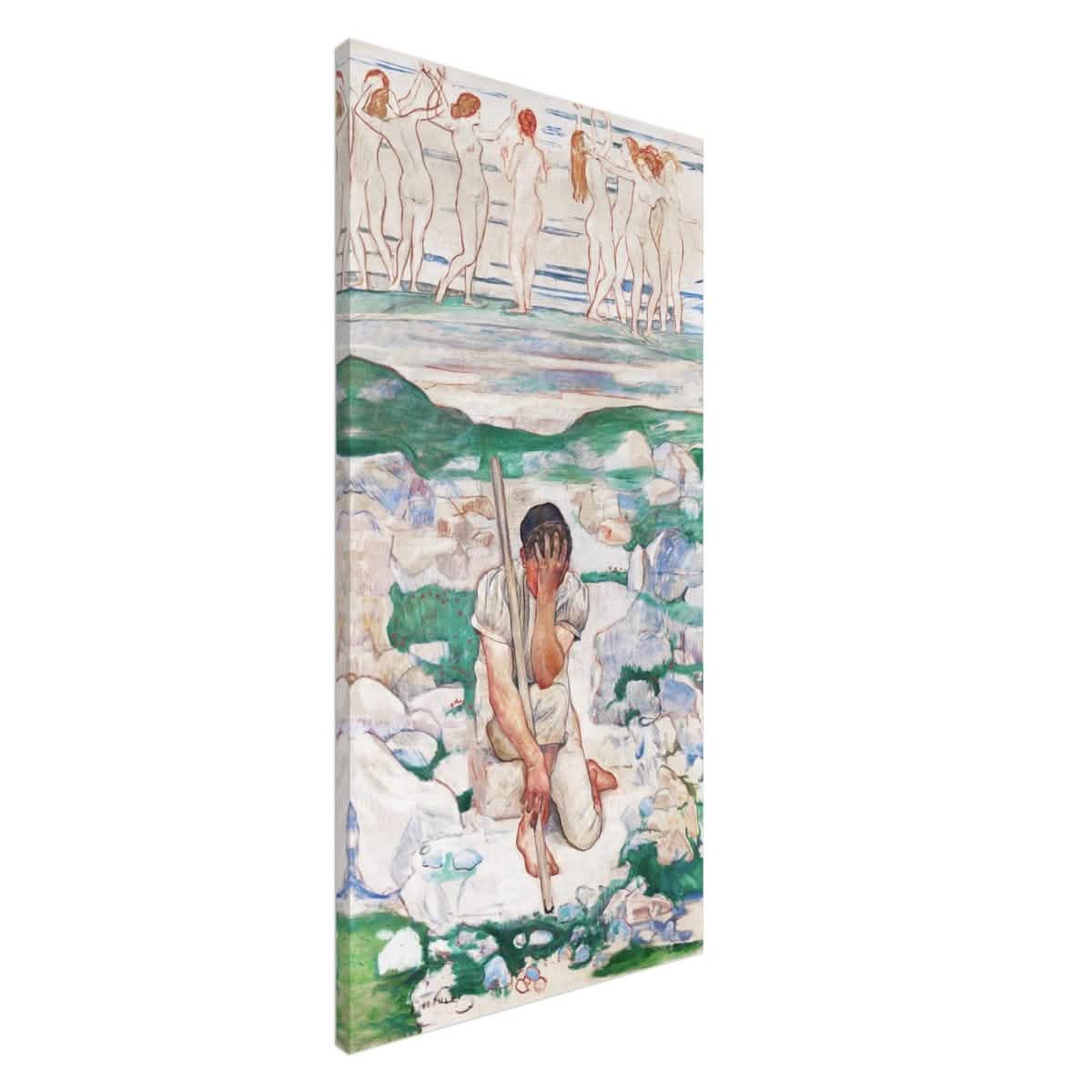 The Dream of the Shepherd Painting by Ferdinand Hodler | Wall art print - 50x100 cm / 20x40″ -