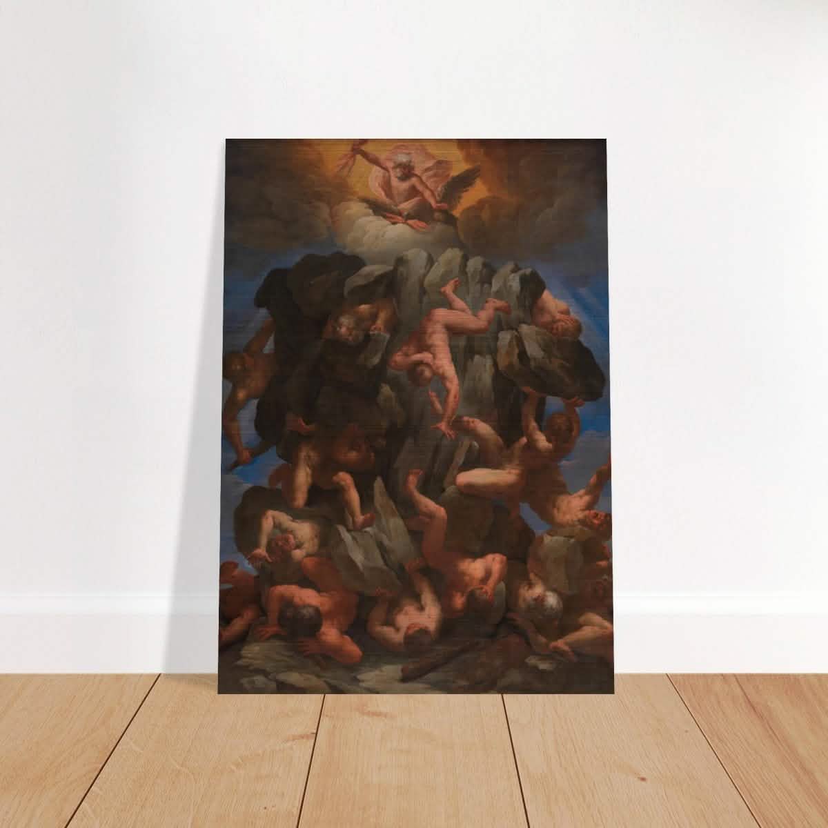 The Fall of the Giants by Guido Reni | Vintage wall art print - Brushed Aluminum Print - 50x70 cm / 20x28″ -