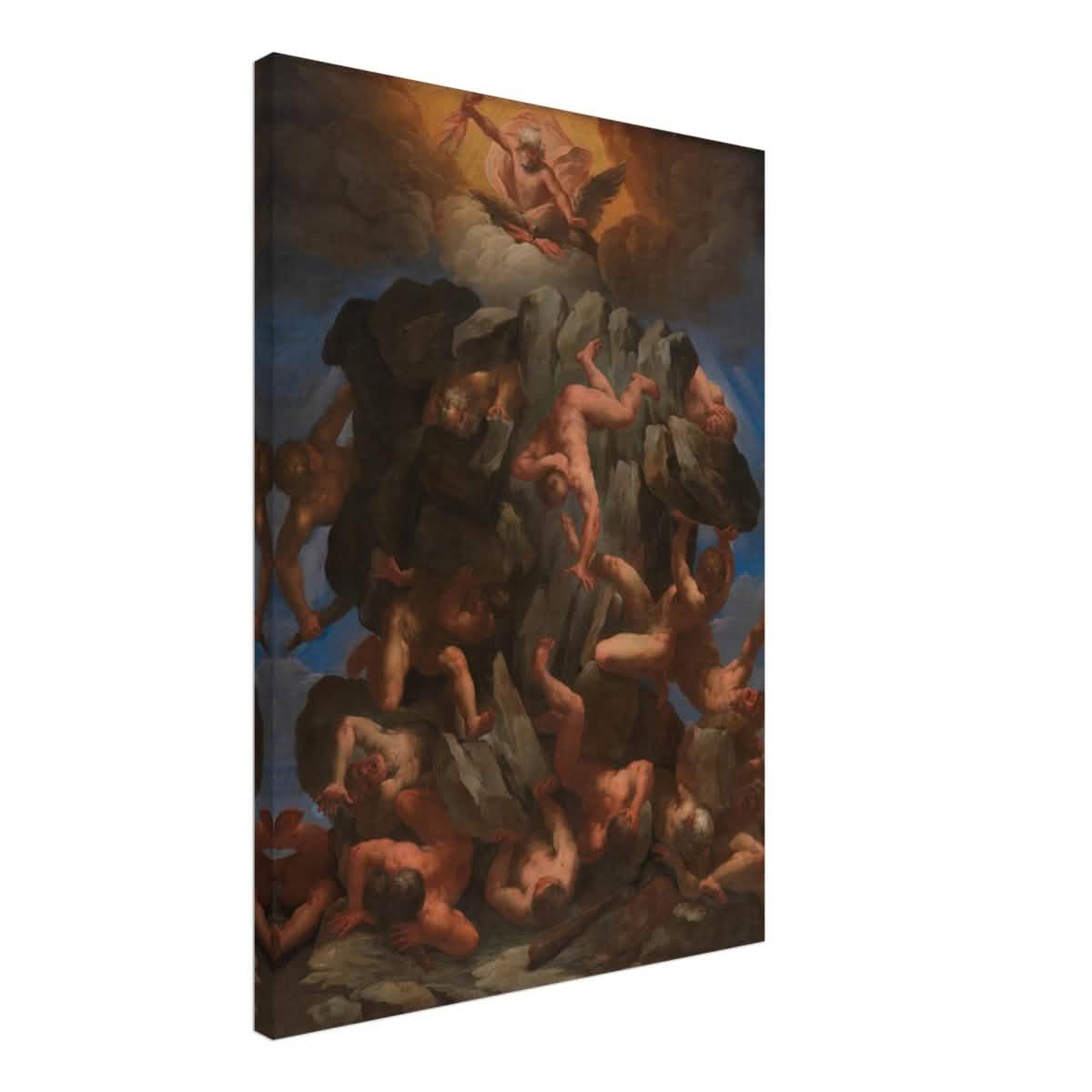 The Fall of the Giants by Guido Reni | Vintage wall art print - Canvas - 50x70 cm / 20x28″ -