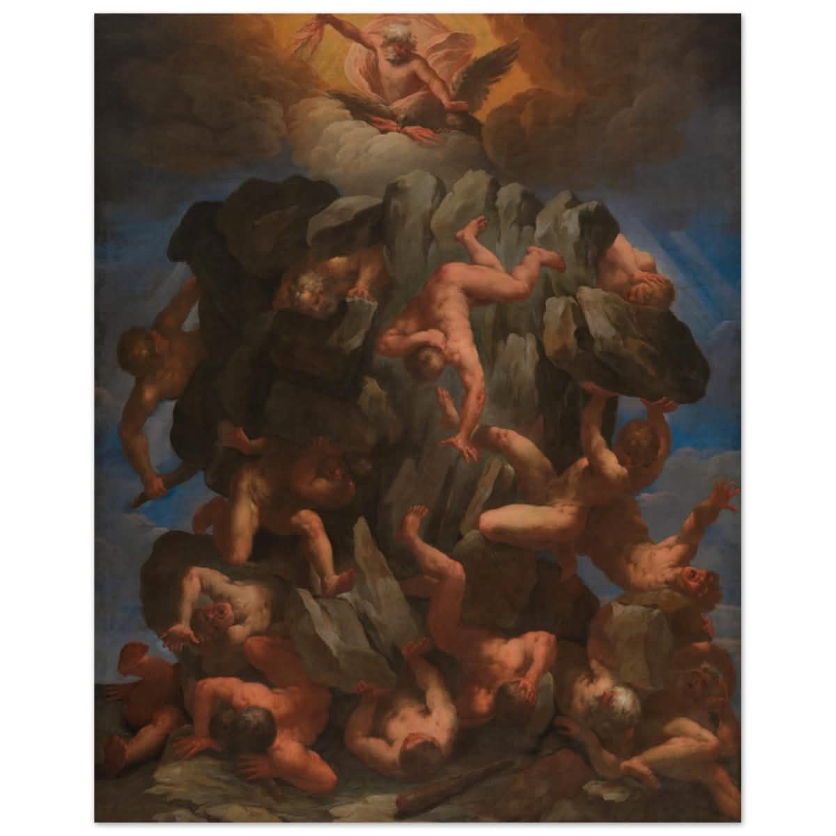 The Fall of the Giants by Guido Reni | Vintage wall art print - Wood Prints - 40x50 cm / 16x20″ -