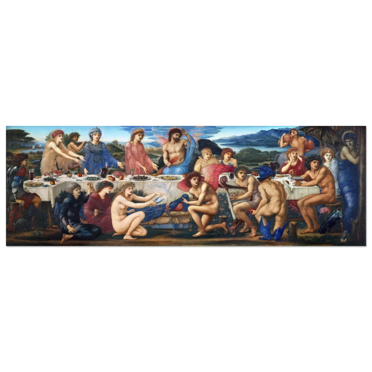 The Feast of Peleus by Edward Burne - Jones | Vintage Masterpiece Art Print - Aluminum Print - 30x90 cm / 12x36″ -