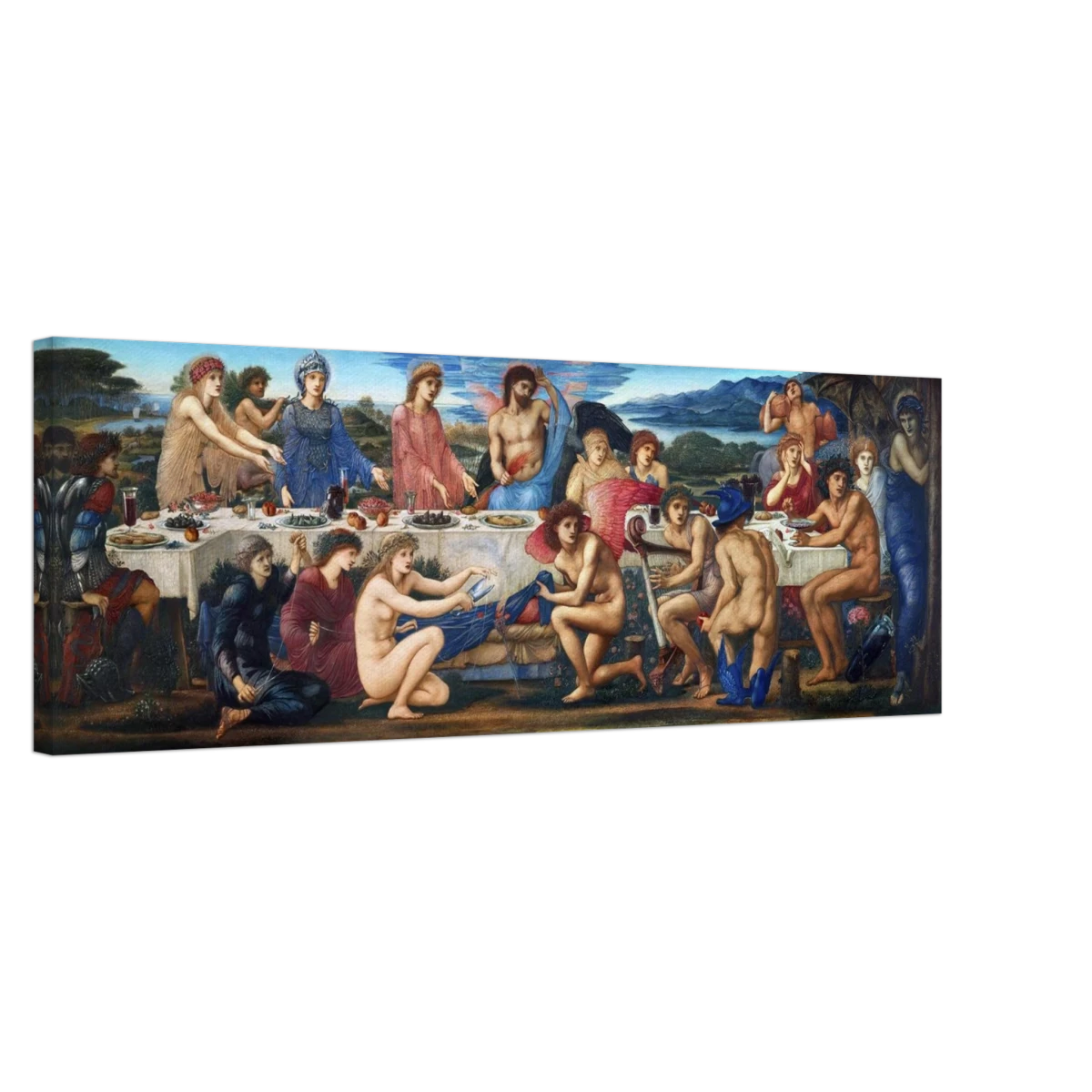 The Feast of Peleus by Edward Burne - Jones | Vintage Masterpiece Art Print - Canvas - 30x90 cm / 12x36″ -