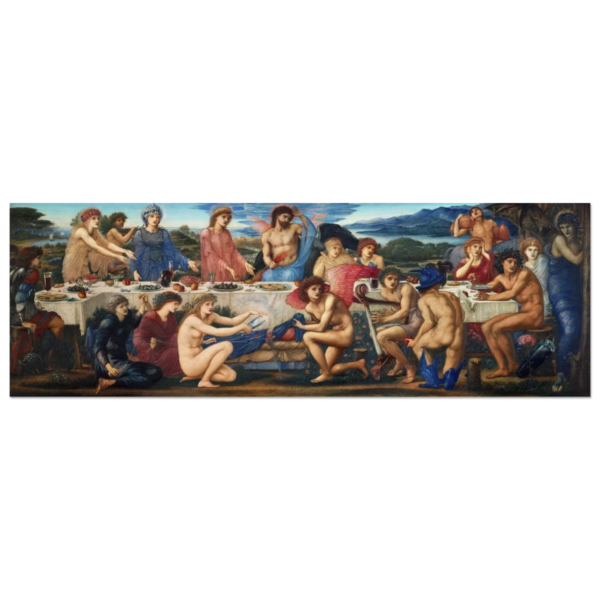 The Feast of Peleus by Edward Burne - Jones | Vintage Masterpiece Art Print - Wood Prints - 30x90 cm / 12x36″ -