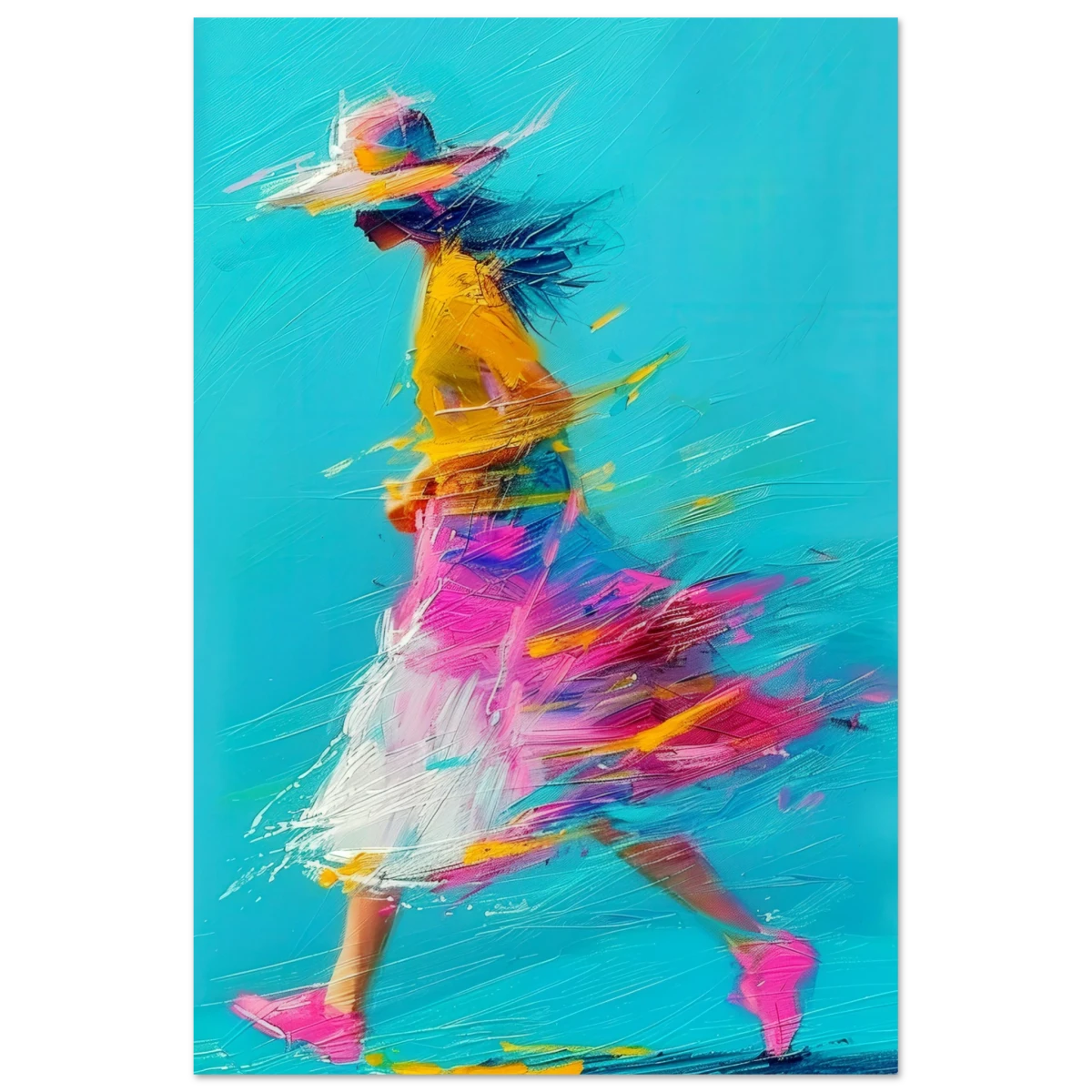 The Flow of Freedom | Abstract Expressionism & Modern Impressionism - 60x90 cm / 24x36″ - Aluminum Print -