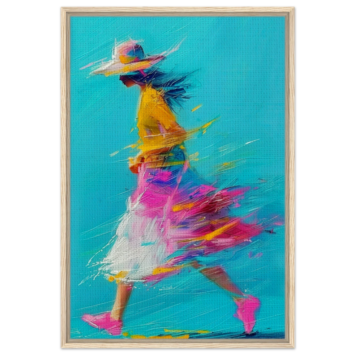 The Flow of Freedom | Abstract Expressionism & Modern Impressionism - 60x90 cm / 24x36″ - Framed Canvas - Wood frame