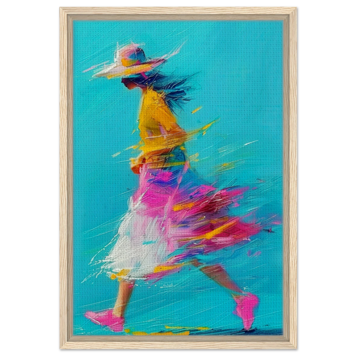 The Flow of Freedom | Abstract Expressionism & Modern Impressionism - 40x60 cm / 16x24″ - Framed Canvas - Wood frame