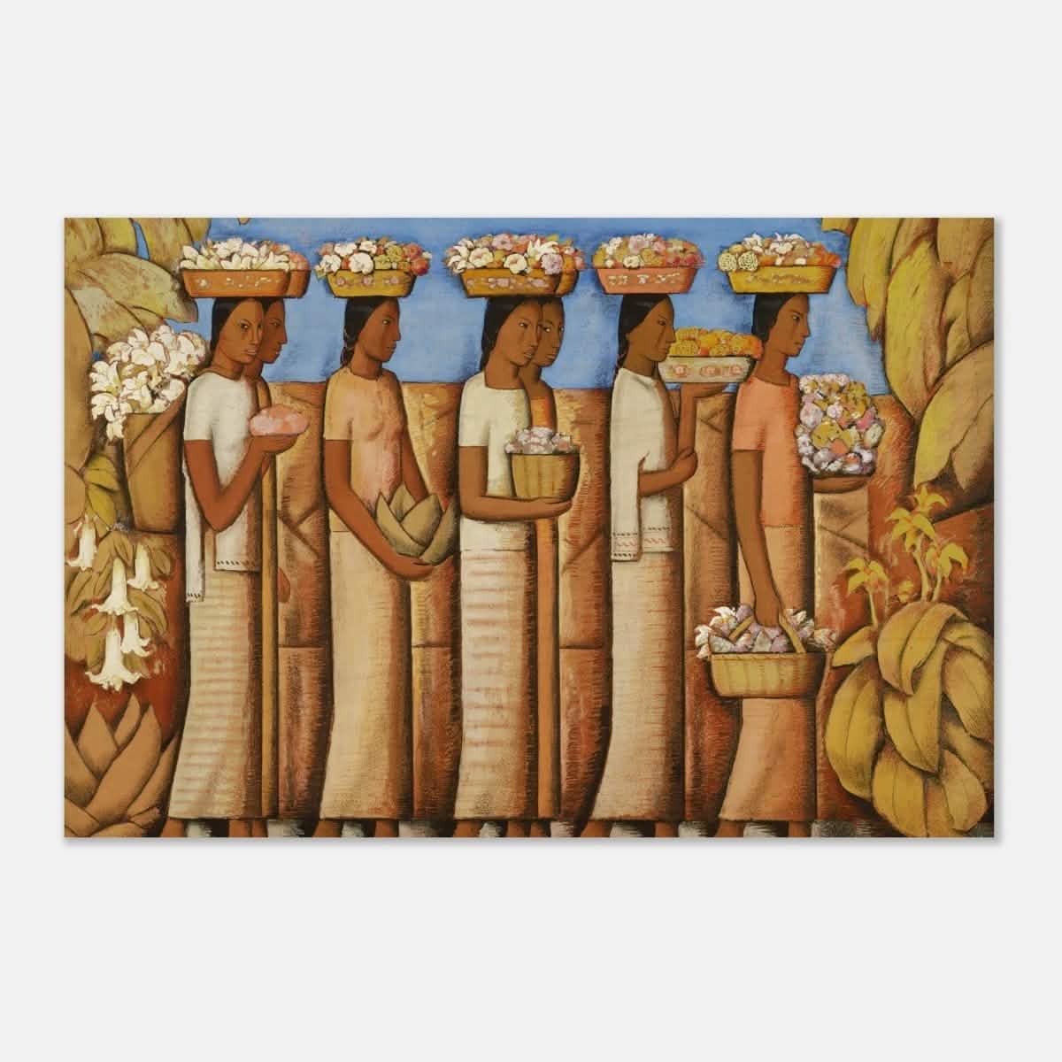 The Flower Sellers by Alfredo Ramos Martinez | Vintage Wall art Print - Acrylic Print - 30x45 cm / 12x18″ -