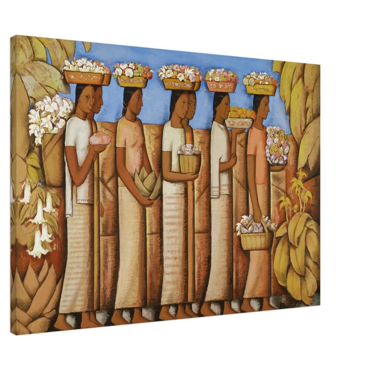 The Flower Sellers by Alfredo Ramos Martinez | Vintage Wall art Print - Acrylic Print - 30x45 cm / 12x18″ -