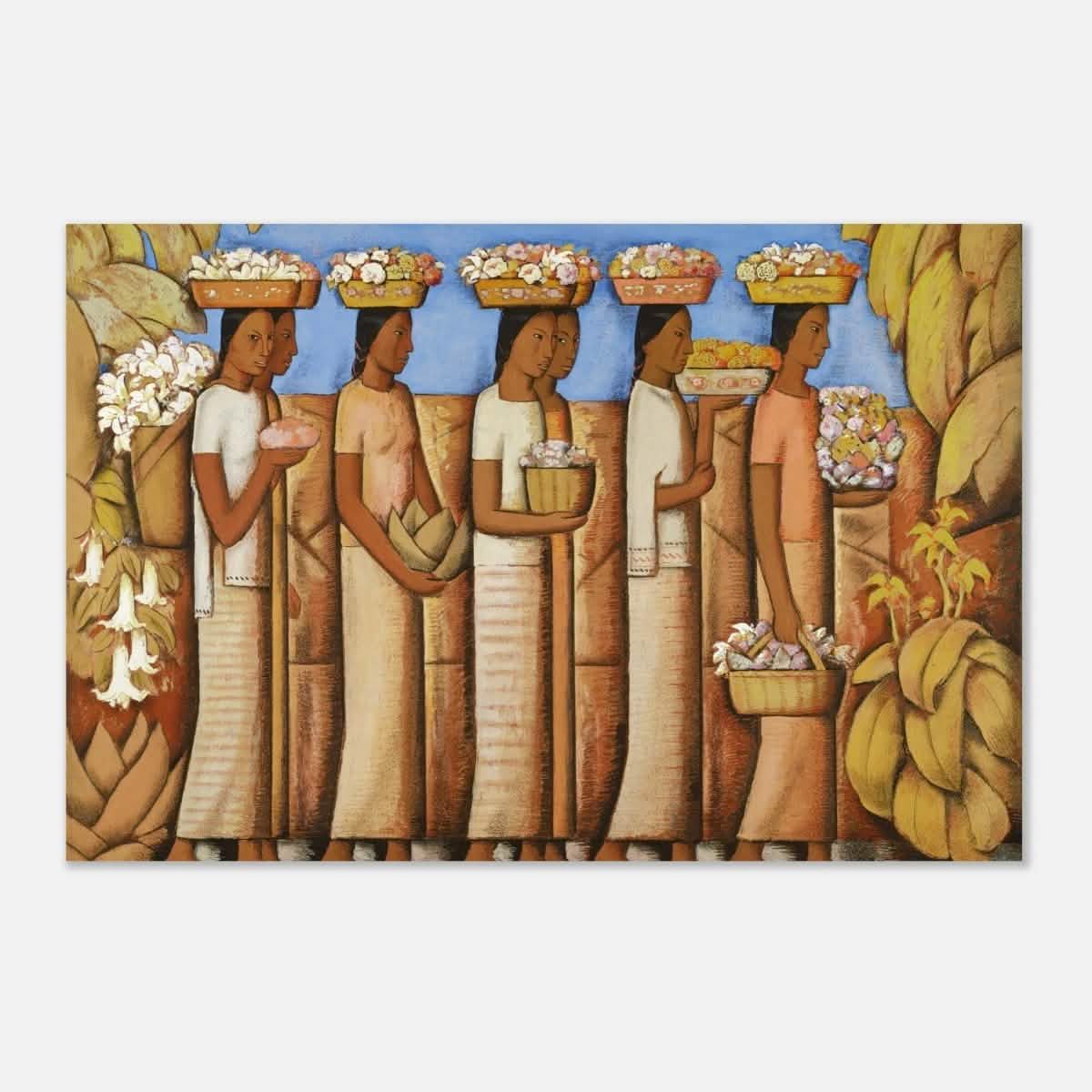 The Flower Sellers by Alfredo Ramos Martinez | Vintage Wall art Print - Aluminum Print - 30x45 cm / 12x18″ -