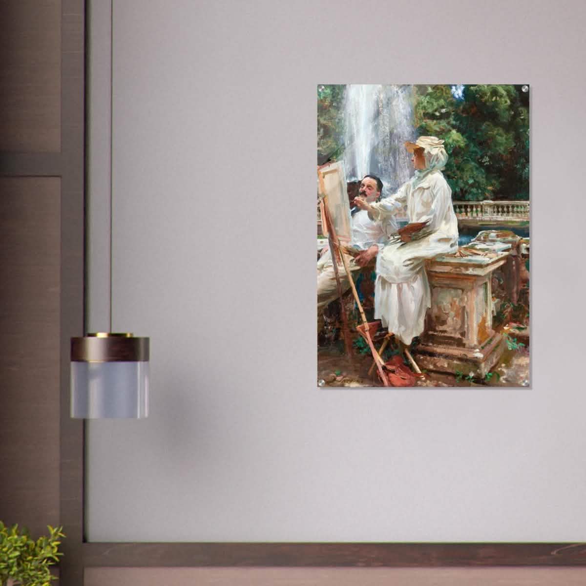 The Fountain, Villa Torlonia, Frascati by John Singer Sargent - Acrylic Print - 70x100 cm / 28x40″ -