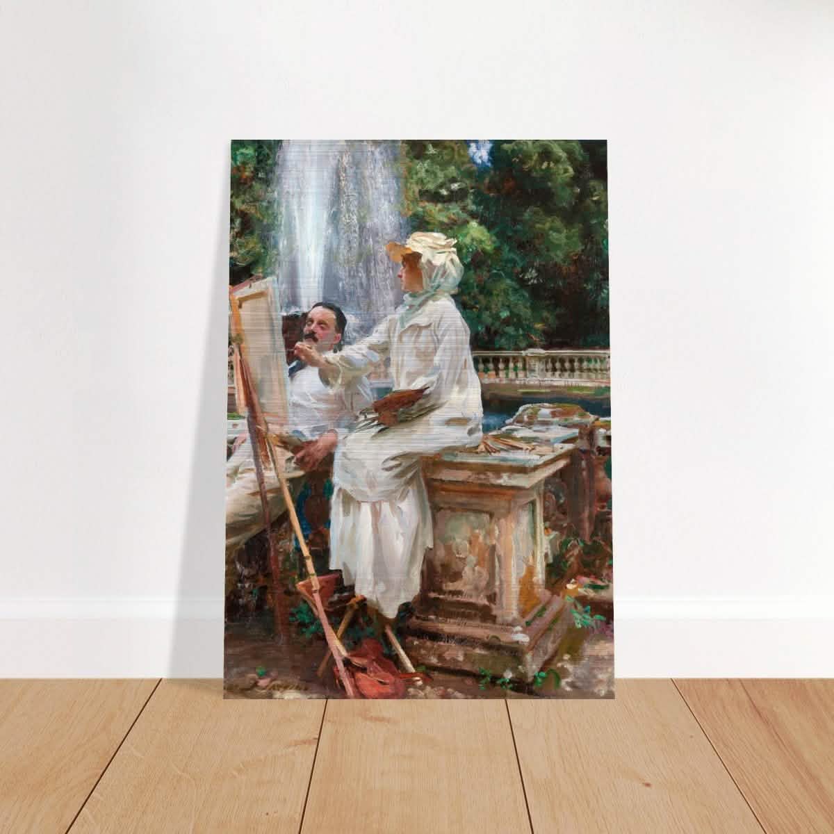 The Fountain, Villa Torlonia, Frascati by John Singer Sargent - Brushed Aluminum Print - 70x100 cm / 28x40″ -