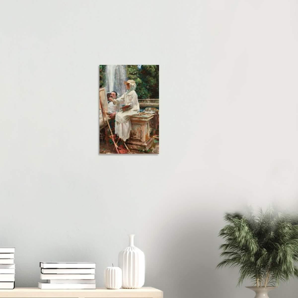 The Fountain, Villa Torlonia, Frascati by John Singer Sargent - Wood Prints - 30x45 cm / 12x18″ - 20 mm