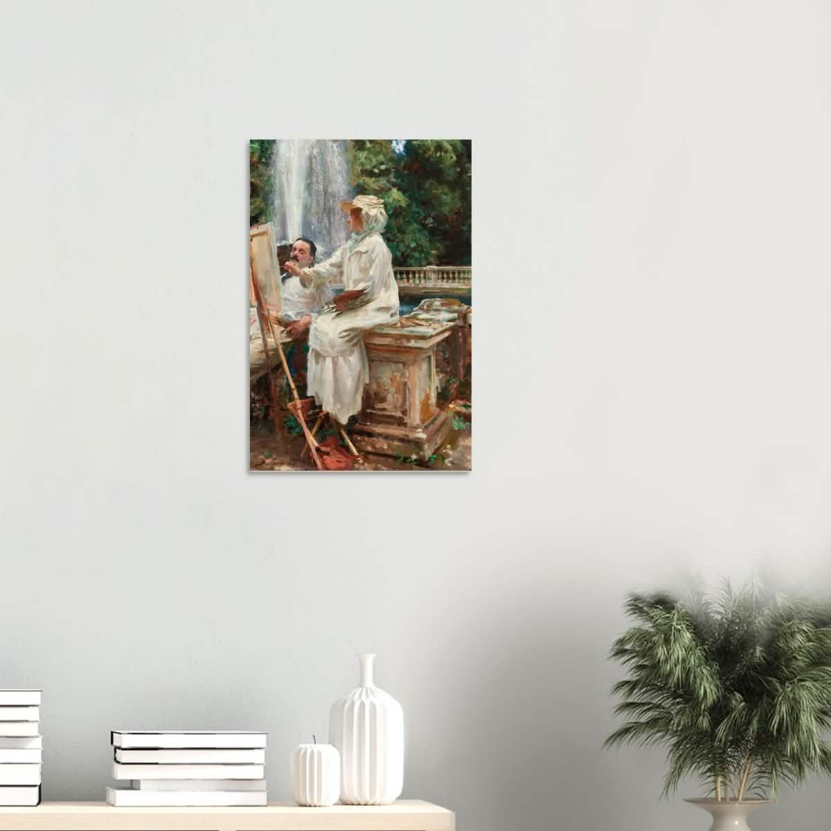 The Fountain, Villa Torlonia, Frascati by John Singer Sargent - Wood Prints - 40x60 cm / 16x24″ - 20 mm