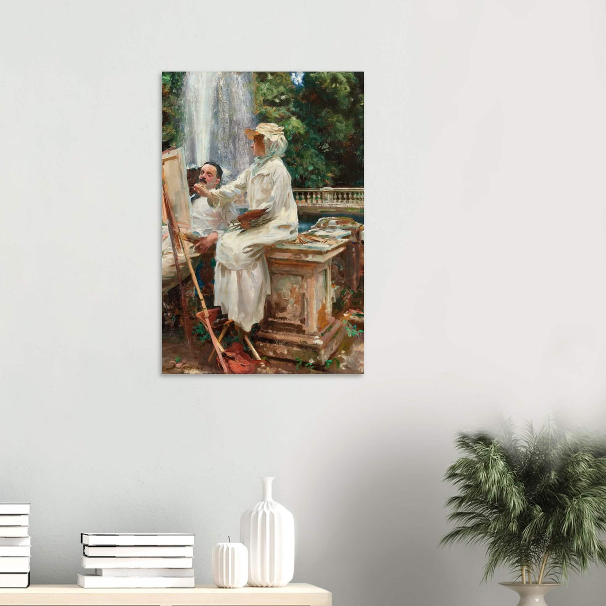 The Fountain, Villa Torlonia, Frascati by John Singer Sargent - Wood Prints - 50x75 cm / 20x30″ - 10 mm
