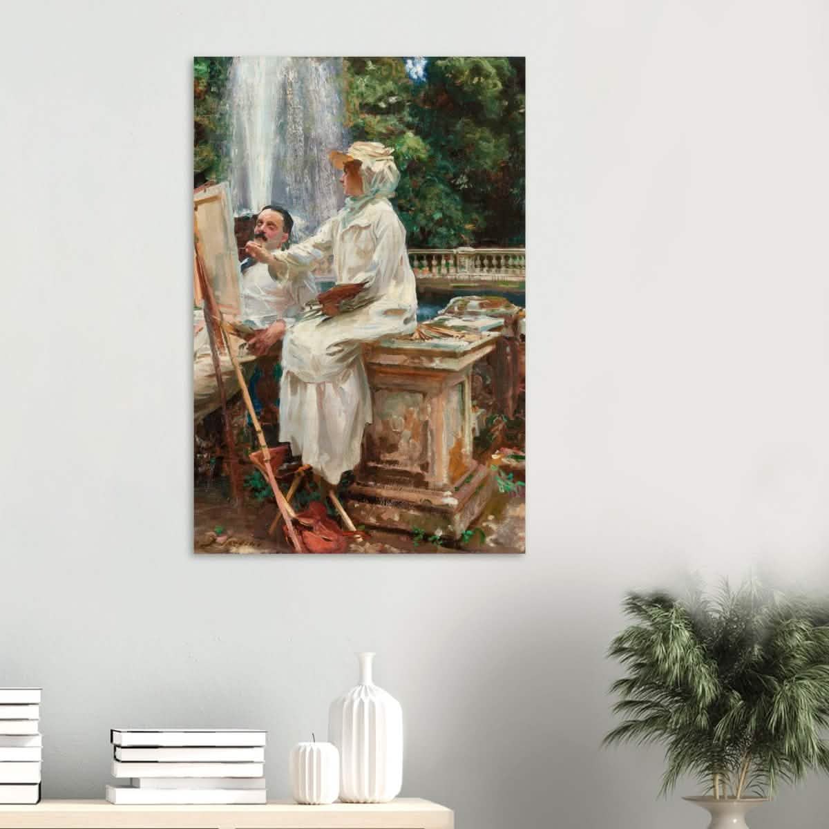 The Fountain, Villa Torlonia, Frascati by John Singer Sargent - Wood Prints - 60x90 cm / 24x36″ - 10 mm