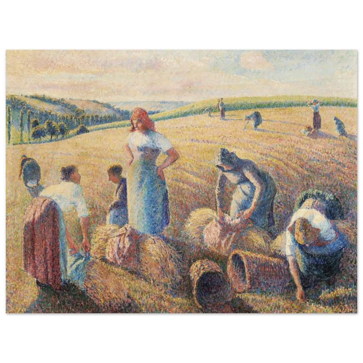 The Gleaners, 1889 by Camille Pissarro | Vintage wall art print - Wood Prints - 60x80 cm / 24x32″ -