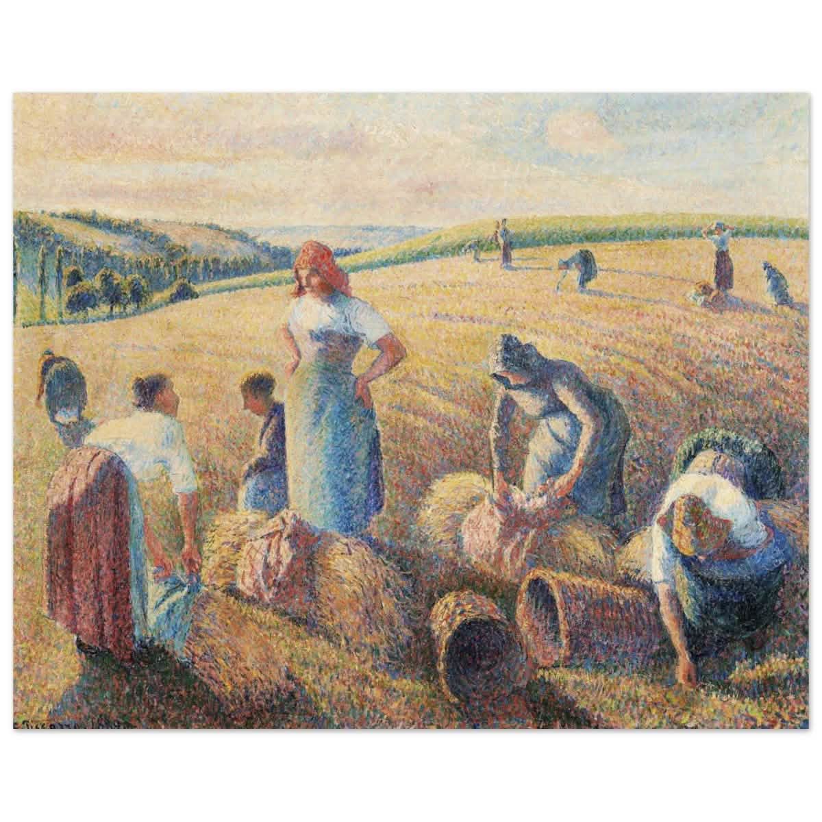 The Gleaners, 1889 by Camille Pissarro | Vintage wall art print - Wood Prints - 40x50 cm / 16x20″ -